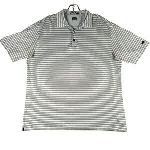 Nike Tiger Woods Polo Shirt Mens Large Golf Dri-Fit Performance Striped Short Sl